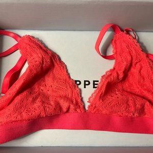 Brand new Pepper lace triangle bralette M pink